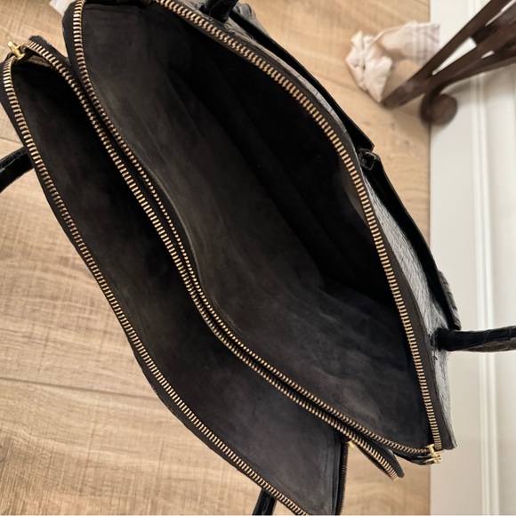 Nancy Gonzalez Black Crocodile Bag Tote Double Strap Vintage Square Rare! - Picture 9 of 16